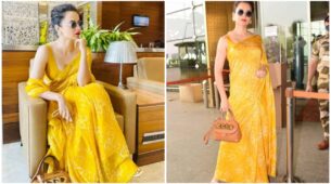 Kangana Ranaut teaches netizens to keep it simple but glamorous in yellow bandhani saree