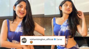 Kanika Mann shares stunning look in hot blue saree, Nishant Malkhani loves it