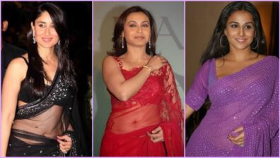 Kareena Kapoor, Rani Mukerji & Vidya Balan’s Semi-Ethnic High-Chic Transparent Saree Style Is Desi Fashion Goals