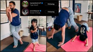 Kareena Kapoor snaps Saif Ali Khan & Taimur doing yoga, Tiger Shroff & Sonam Kapoor love it