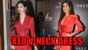 Katrina Kaif Vs Disha Patani: Which Babe Deserves A 10/10 For Her Red V-Neck Dress?