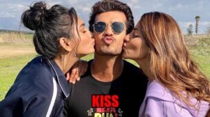Khatron Ke Khiladi 11: Nikki Tamboli and Sana Makbul kiss Arjun Bijlani, fans love it