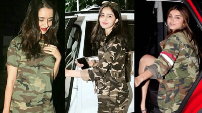 Learn the military army jacket style from Shraddha Kapoor, Ananya Panday & Tara Sutaria