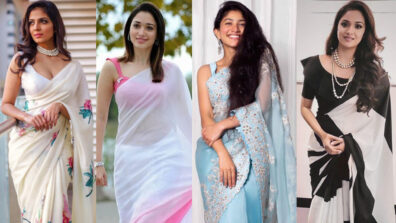 Learn the modern-day bridesmaid saree style from South beauties Malavika Mohanan, Tamannaah Bhatia, Sai Pallavi & Keerthy Suresh