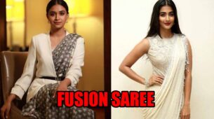 Make Statements In Fusion Saree Look Like Keerthy Suresh & Pooja Hegde