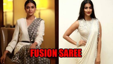 Make Statements In Fusion Saree Look Like Keerthy Suresh & Pooja Hegde