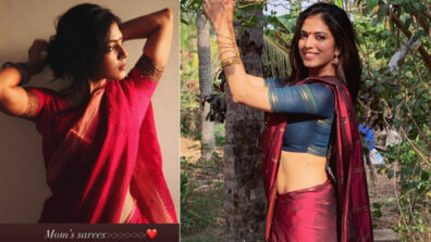 Malavika Mohanan shares photo wearing her mom’s red saree, looks stunning