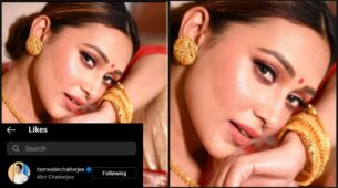 Mimi Chakraborty shares traditional classy Bengali avatar in red saree, Abir Chatterjee is impressed