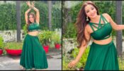 Monalisa Crashes The Internet In A Bottle Green Blouse & Skirt, Fans Are Crushing