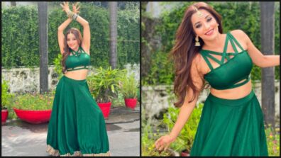 Monalisa Crashes The Internet In A Bottle Green Blouse & Skirt, Fans Are Crushing