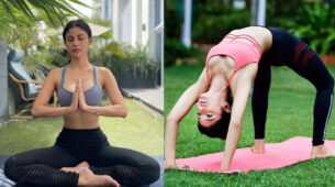 Mouni Roy & Shivangi Joshi perform yoga in hot sports bralette & joggers, fans impressed with their flexibility