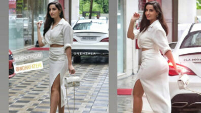 Nora Fatehi raises the heat in super hot white slit skirt & top, fans go bananas