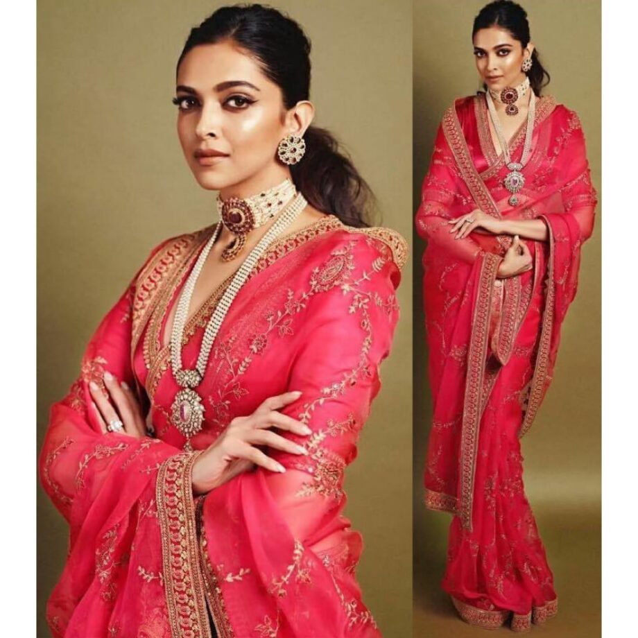 Nothing That Deepika Padukone’s Silk Royal Sarees & Choker Necklace Can’t Fix - 5