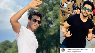 Parth Samthaan shares a handsome photo in a white t-shirt & sunglasses, Karan Singh Chhabra asks him ‘are you joining Congress bro?’