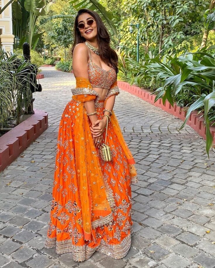 Pooja Hegde To Rakul Preet Singh: South Indian Divas’ Orange Outfits To Stand Out - 1