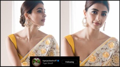 Pooja Hegde’s super hot low-cut deep-neck saree makes Tiger Shroff feel the heat