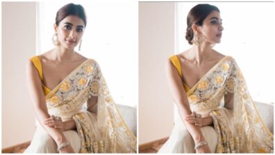 Promising Deep Neck Blouse Of Pooja Hegde For A Lasting Impression