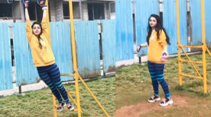 RadhaKrishn divine beauty Mallika Singh caught on camera monkeying around, see now