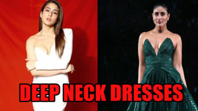 Raise The Hotness Bar With Spicy Hot Deep Neck Dresses Like Sara Ali Khan & Kareena Kapoor