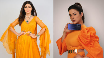 Raise your vogue quotient in orange outfits the Shilpa Shetty & Shehnaaz Gill way