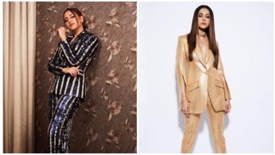 Rakul Preet In Solid Vs Sonakshi Sinha In Stripe: Which Diva Has A Panache Pantsuit Fashion?