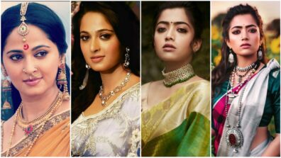 Rashmika Mandanna & Anushka Shetty Teach Netizens How To Slay Traditional Saree With Choker Necklace