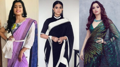 Rashmika Mandanna Vs Keerthy Suresh Vs Tamannaah Bhatia: Which diva deserves a 10/10 for her Indo-Western saree look?