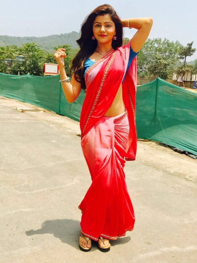 Rubina Dilaik Stabs Heart In Red Sarees: Best Looks To Fall In Love - 2