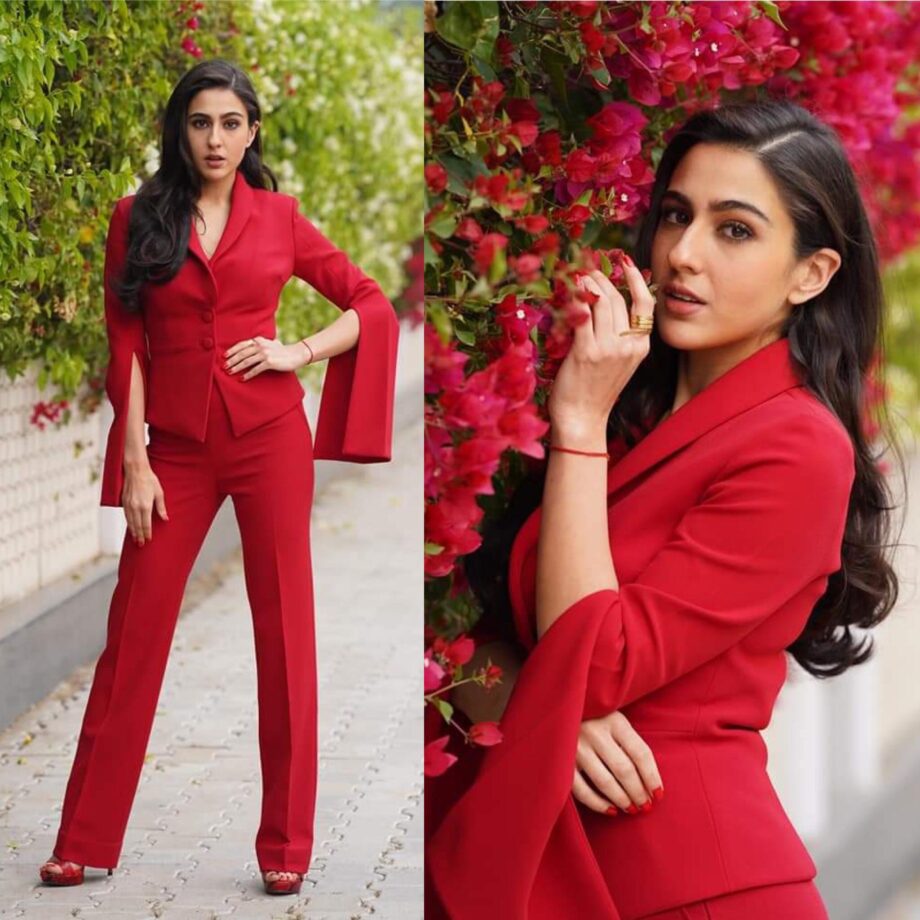 Sara Ali Khan Vs Sonam Kapoor: Which B-Town Babe Slayed In A Red Pantsuit? - 0