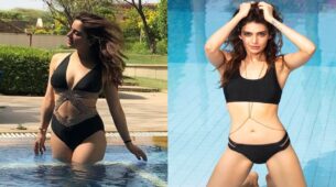 Shraddha Arya Vs Karishma Tanna: Who burns the vogue game in a black bikini?