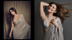Silver Sequin Statement: Mouni Roy Or Tara Sutaria, Who Looks Scintillating In A Silver Sequin Saree?