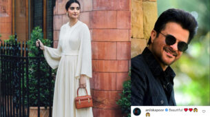 Sonam Kapoor impresses in white maxi dress & luxury handbag, Anil Kapoor calls her beautiful