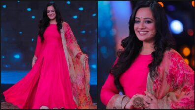 Spruha Joshi Giving Out The Pink Vibe In Hot Pink Kurta & Floral Dupatta