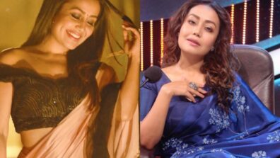 Steal Neha Kakkar’s Satin Sarees For A Pretty Guest Appearance At An Intimate Wedding