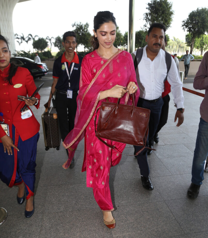 Times When Bollywood Diva Deepika Padukone Proved Her Love For Desi Dress Code On The Airport - 0