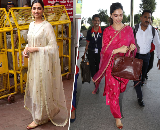 Times When Bollywood Diva Deepika Padukone Proved Her Love For Desi Dress Code On The Airport - 2