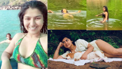 TMKOC Sonu aka Nidhi Bhanushali enjoys camping, sets internet on fire in bikini photo with her pet dog