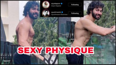 Varun Dhawan’s super hot chiseled abtastic shirtless photo impresses Ayushmann Khurrana & Arjun Kapoor