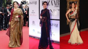 Vidya Balan, Kajol & Rani Mukerji’s Most Stylish Red Carpet Saree Looks To Steal From Wardrobe