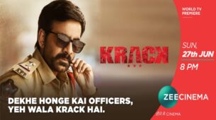 Watch the hot-headed cop Ravi Teja in the blockbuster ‘Krack’ on Zee Cinema