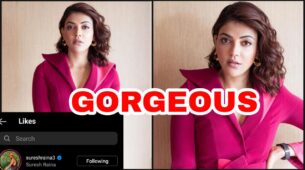 What A Beauty: Kajal Aggarwal shares drop-dead gorgeous look in purple pantsuit, Suresh Raina loves it