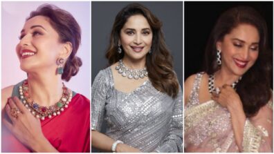 What A Situation! Madhuri Dixit Teaches Us How To Style A Saree With Stunning Neckpieces