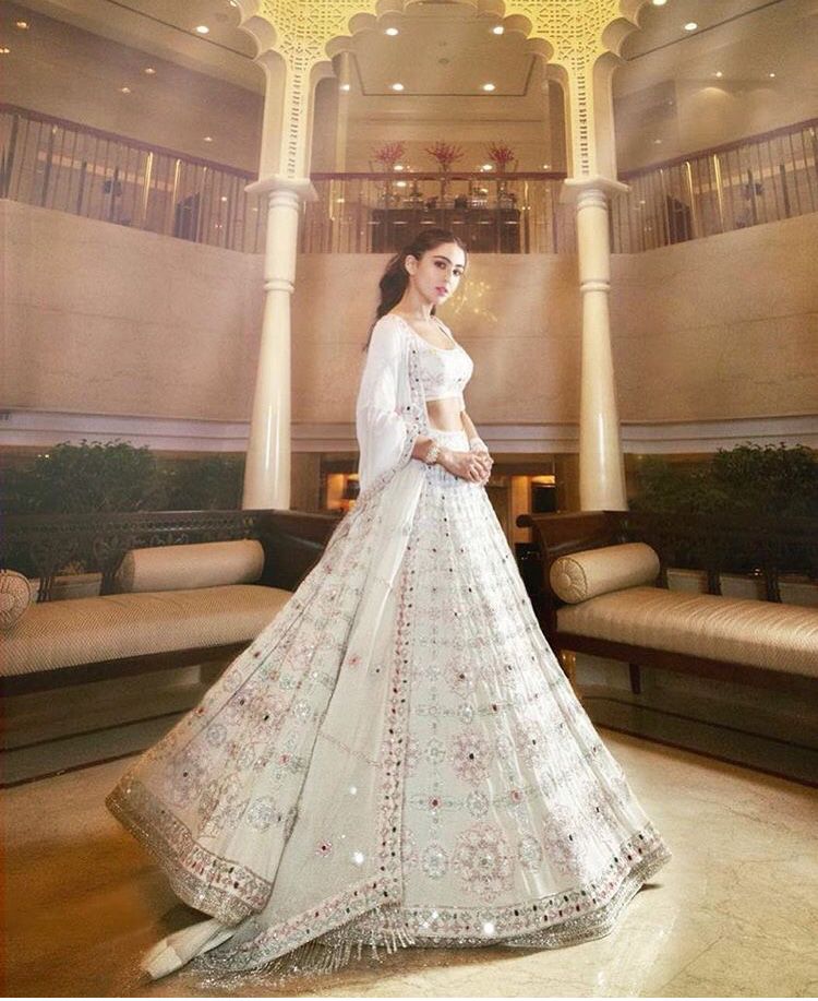 When In Doubt Wear White: Sara Ali Khan Is Burning The Vogue Game In White Lehenga - 0