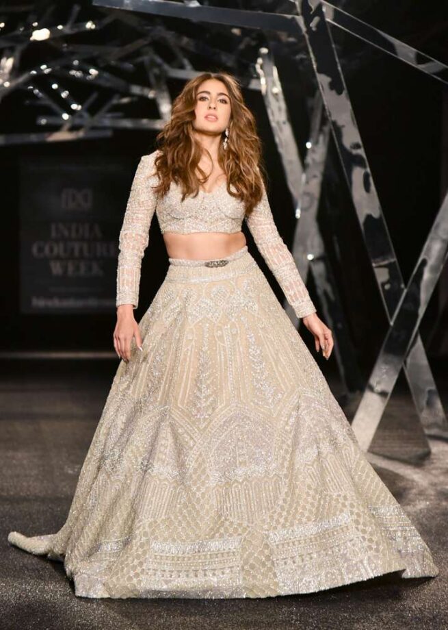 When In Doubt Wear White: Sara Ali Khan Is Burning The Vogue Game In White Lehenga - 1