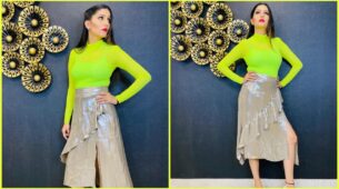 When Sapna Choudhary Paired Neon With Shimmer Skirt And Made A Statement