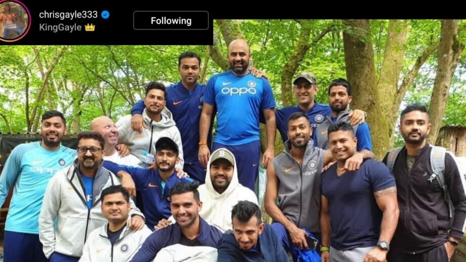 Yuzvendra Chahal shares rare team photo ft. MS Dhoni, Rohit Sharma, Hardik Pandya & Kuldeep Yadav, Chris Gayle likes it 402845