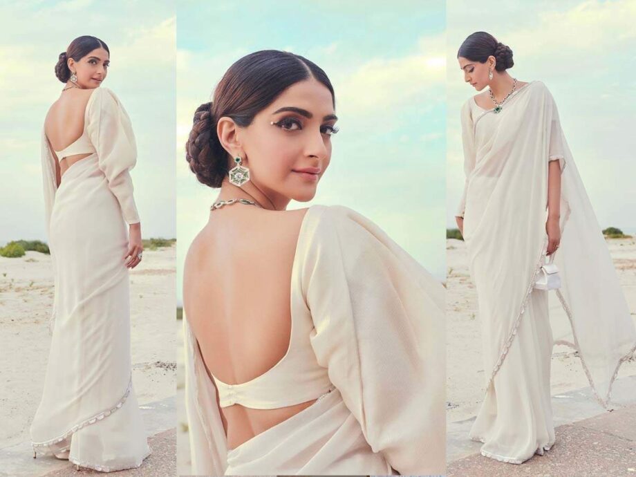 5 Times Gorgeous Sonam Kapoor Ahuja Gave Us Major Saree Goals With Unique Blouse Designs! - 0