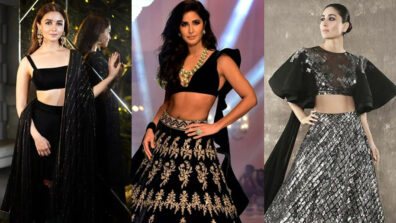 Alia Bhatt, Katrina Kaif & Kareena Kapoor’s sensuous black lehenga avatars make fans feel the heat