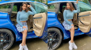 Anushka Sen’s Lavish Lifestyle Moment In Her Swanky Blue BMW Goes Viral, See Pic