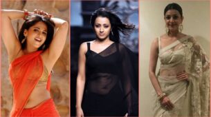 Anushka Shetty, Trisha Krishnan & Kajal Aggarwal’s Semi-Ethnic High-chic Transparent Saree Style Is Desi Fashion Goals